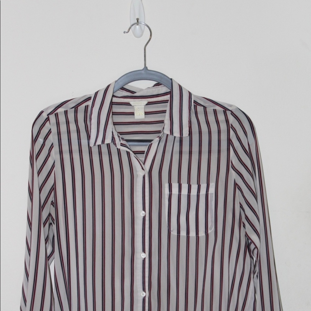 Blouse with vertical stripes